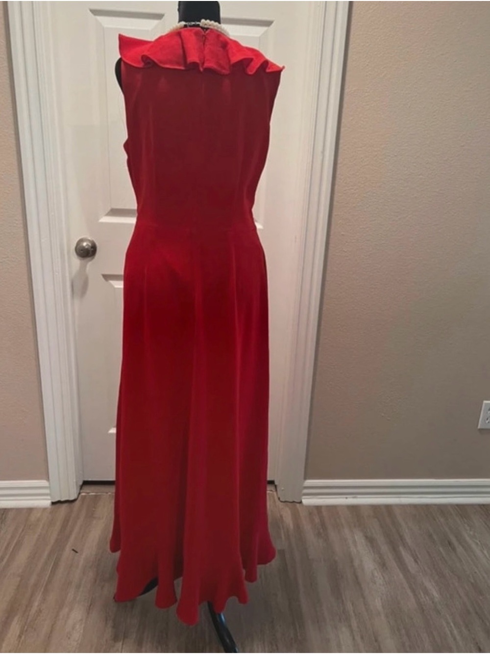 London Times Red Ruffle Maxi Dress - Picture 2 of 5